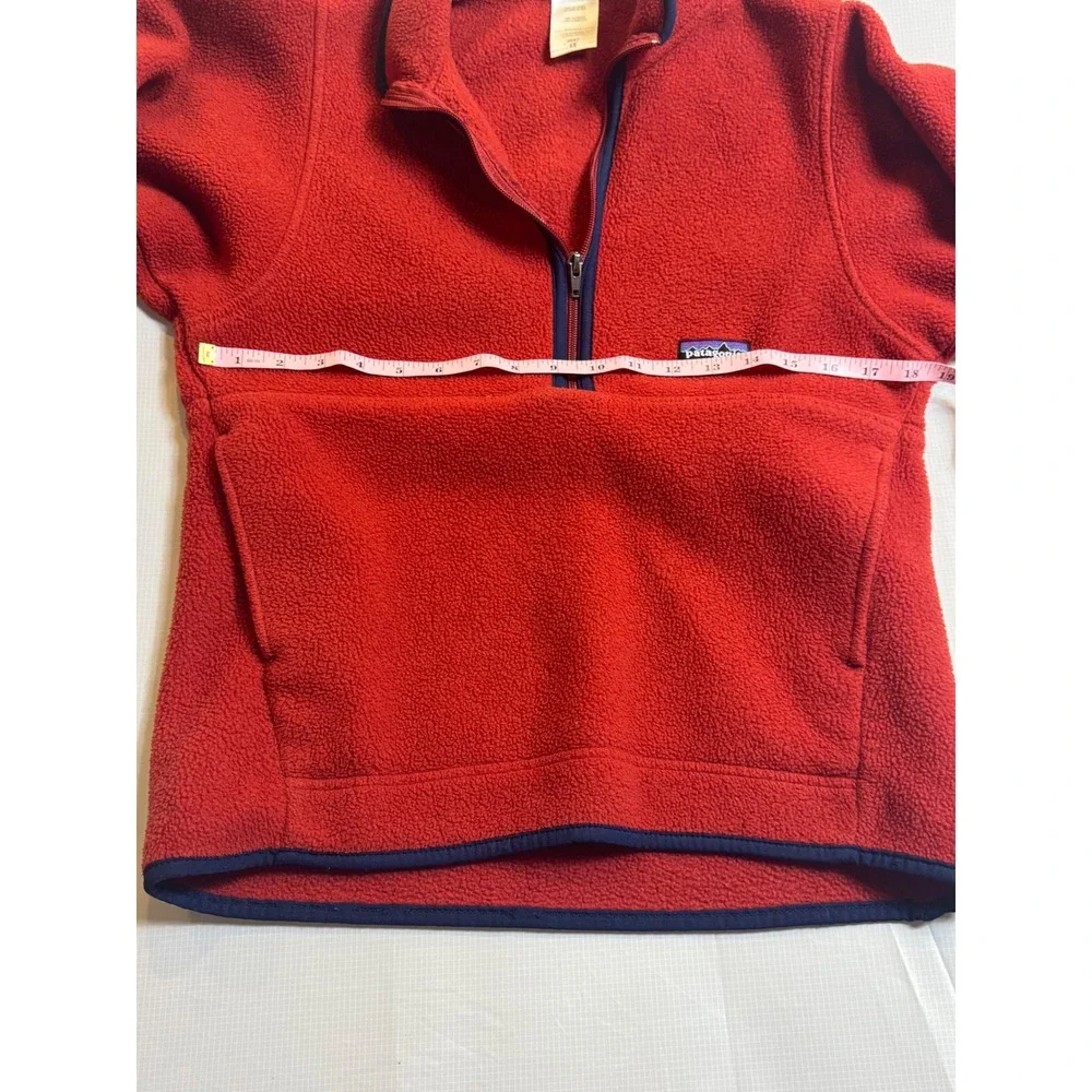 Patagonia 1999 Marsupial Synchilla Fleece 1/4 Zip Pullover Red Mens XS 25735 S6